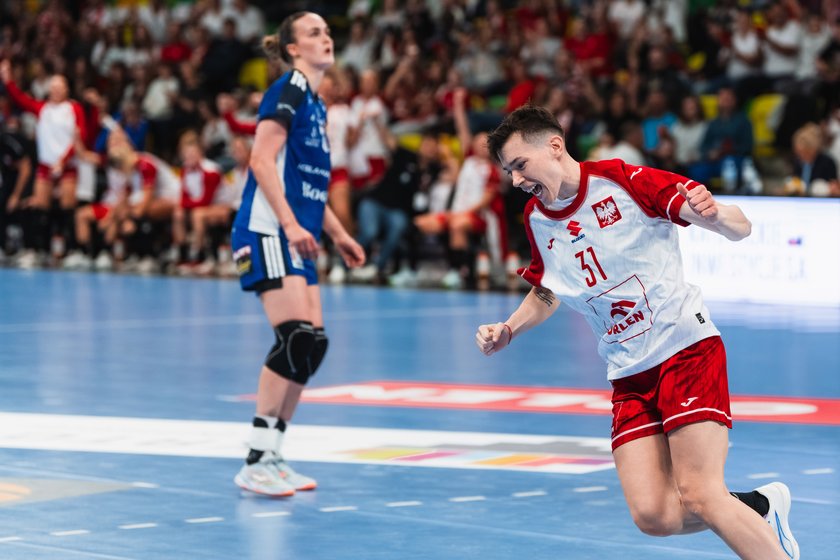 Radość zawodniczki reprezentacji Polski po udanej akcji. Polska – Islandia, Katowice, 24.10.2026.